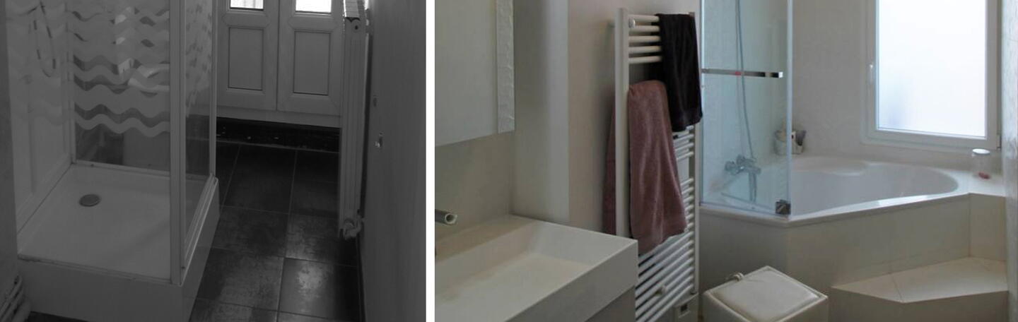 avant après : optimisation salle de bains