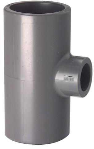 TE A COLLER PVC-U METRIQUE - FFF - 90° - Réduit