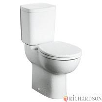 MATURA 2 - Pack WC complet avec mécanisme silencieux à bouton poussoir double chasse (3/6 litres) et robinet flotteur avec filtre montés, Réservoir, robinet d'arrêt et kit de fixation au sol.