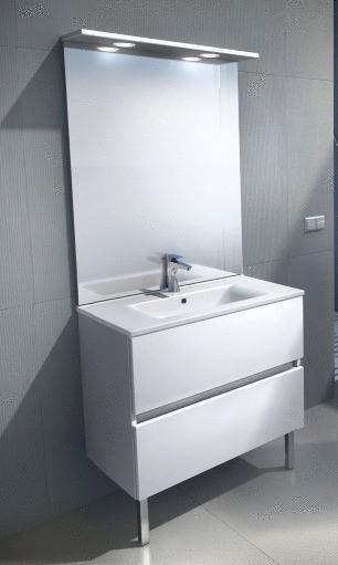 EXCLUSIVITES RICHARDSON PAR GBGROUP - Meuble tiroirs sous-vasque et miroir crédence - Ensemble