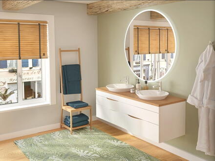 accessoires meubles salle de bains nature