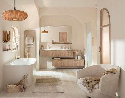 Idée déco salle de bains exotique