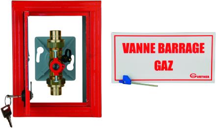 COFFRET DE COUPURE GAZ NATUREL, GAZ BUTANE, GAZ PROPANE - Avec vanne 1/4 tour sécurité et signalisation