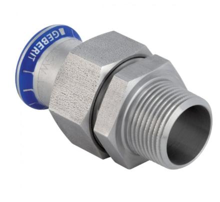 RACCORD UNION MAPRESS - Filetage M - Écrou serrage acier 304