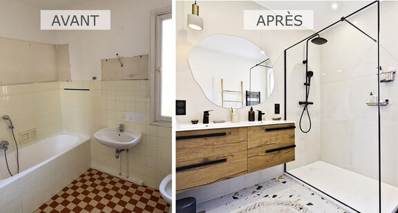 avant après salle d'eau