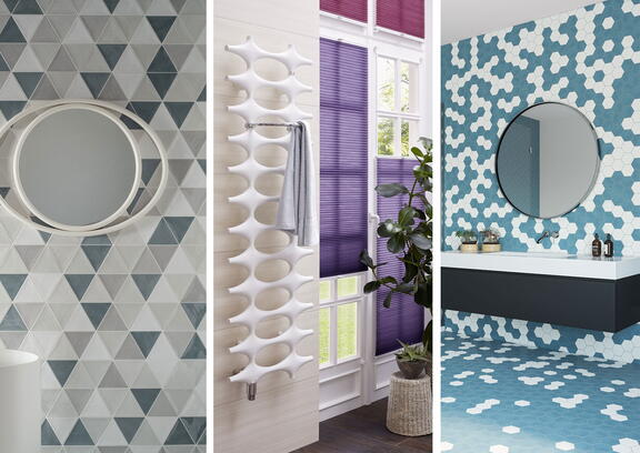 Salle de bains formes géométriques